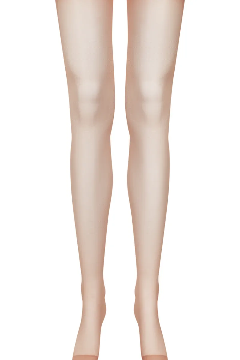 Seamed Stockings | Sheer Stockings>Maison Close Nude Cut & Curled Purple Seam Stockings 20 Denier
