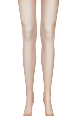 Seamed Stockings | Sheer Stockings>Maison Close Nude Cut & Curled Red Seam Stockings 20 Denier
