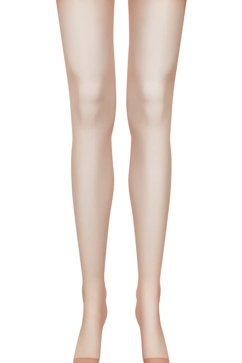 Seamed Stockings | Sheer Stockings>Maison Close Nude Cut & Curled Red Seam Stockings 20 Denier