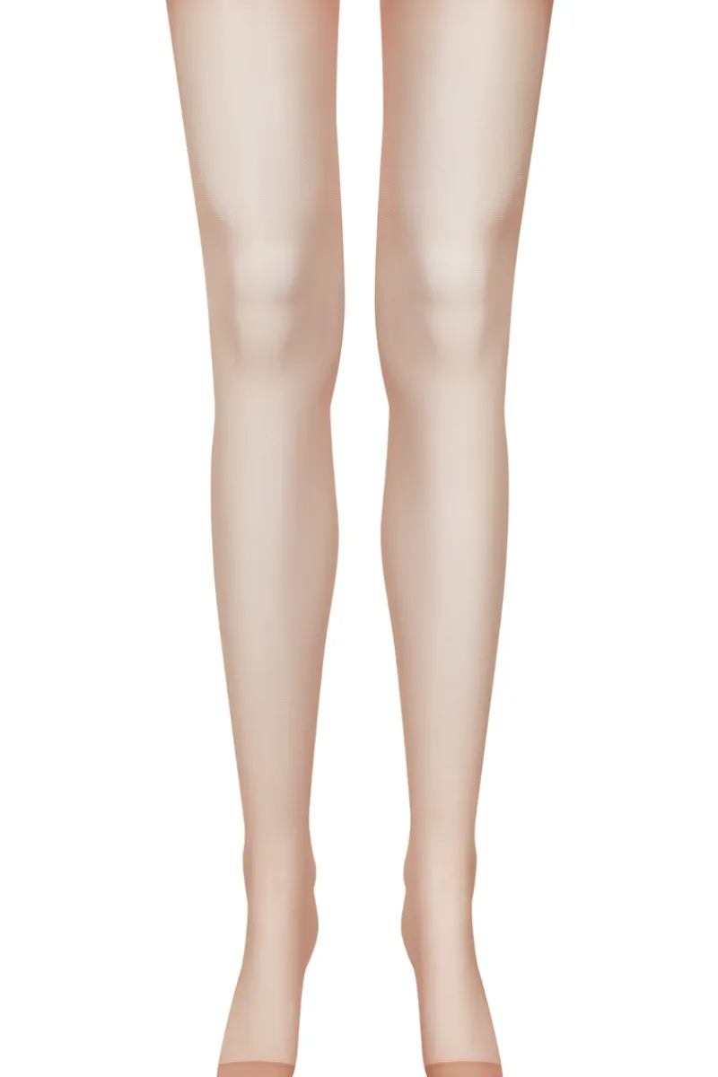 Seamed Stockings | Sheer Stockings>Maison Close Nude Cut & Curled Yellow Seam Stockings 20 Denier