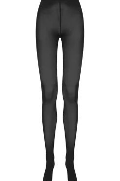 Black Tights | Patterned Tights>Maison Close Opaque Infinite Line Tights 60 Denier Black