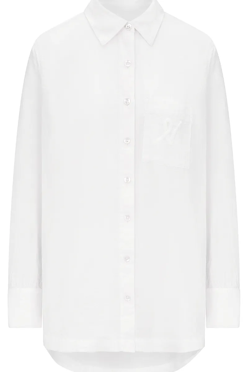 Pyjama Tops | Bridal & Honeymoon Lingerie>Nudea Organic Cotton PJ Shirt in White