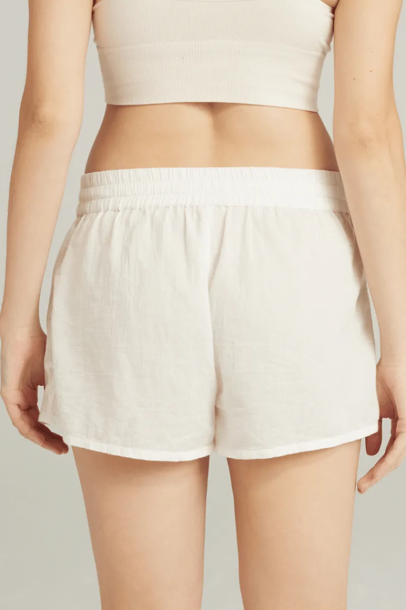 Pyjama Pants & Shorts | Bridal & Honeymoon Lingerie>Nudea Organic Cotton PJ Short in White