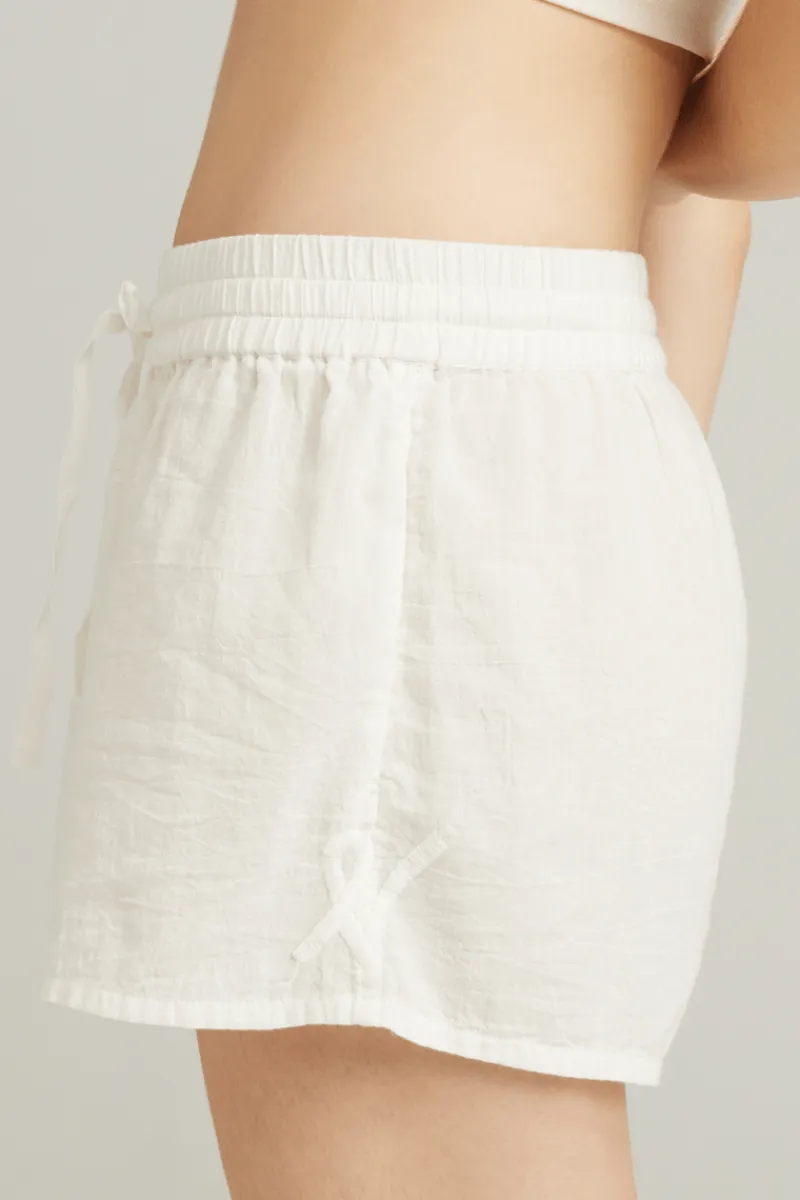 Pyjama Pants & Shorts | Bridal & Honeymoon Lingerie>Nudea Organic Cotton PJ Short in White