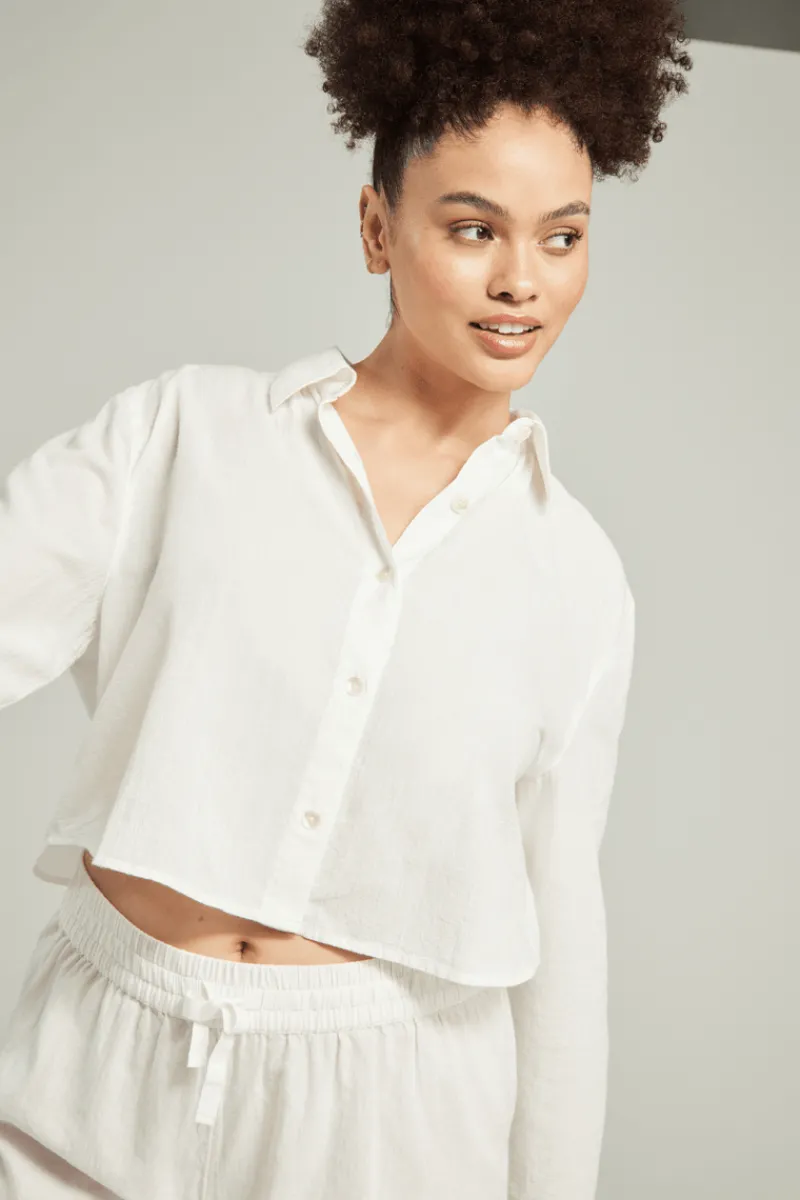 Pyjama Pants & Shorts | Bridal & Honeymoon Lingerie>Nudea Organic Cotton PJ Short in White