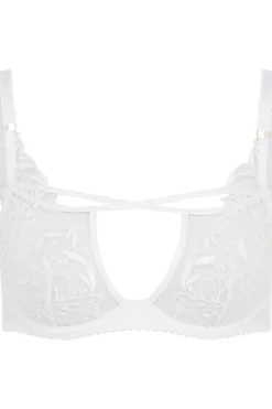 Bridal & Honeymoon Lingerie | Sheer Lingerie>Agent Provocateur Ozella Plunge Bra White
