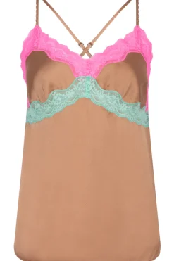 Pyjama Tops | Ready To Wear>Love Stories Pandora Satin Camisole, Size XS (UK 6) Brown