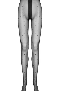 Black Tights | Patterned Tights>Maison Close Plumetis Tights 15 Denier Black