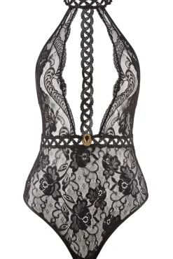 Sexy Lingerie | Luxury French Lingerie>Aubade Precious Tale Leavers Lace Bodysuit Black