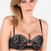 £30 And Under | Balconette Bras & Demi Bras>Jolidon Rock DJ Balconette Bra in Black