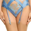 Sheer Lingerie | Suspender Belts>Dita Von Teese Rosabelle Suspender in Ethereal Blue