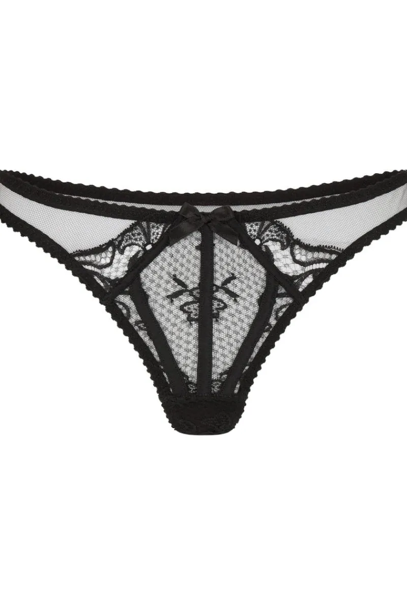 Sheer Lingerie | Thongs & G-strings>Agent Provocateur Rozlyn Thong Black