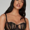Crotchless Lingerie | Sheer Lingerie>Agent Provocateur Rozlyn Underwired Balconette Bra Black