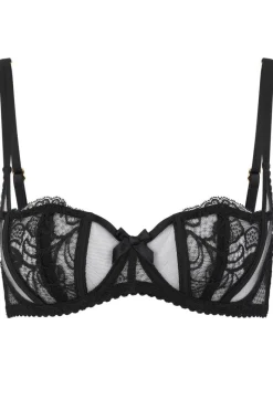 Crotchless Lingerie | Sheer Lingerie>Agent Provocateur Rozlyn Underwired Balconette Bra Black