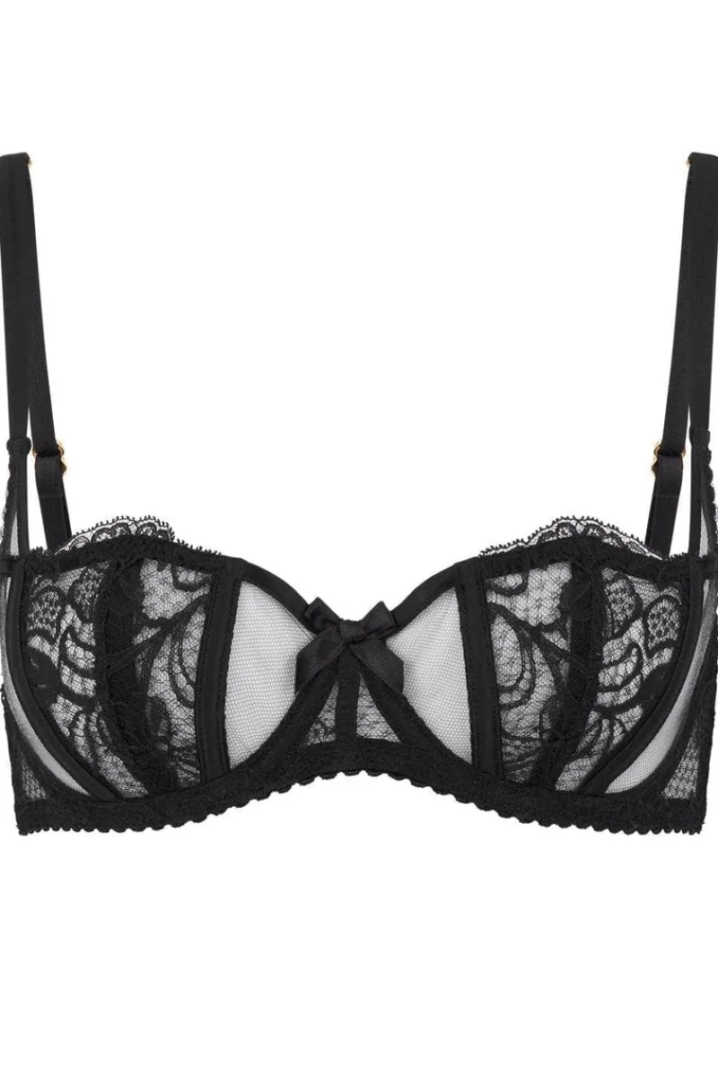 Crotchless Lingerie | Sheer Lingerie>Agent Provocateur Rozlyn Underwired Balconette Bra Black