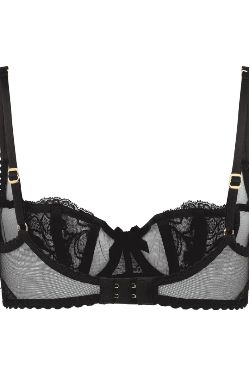 Crotchless Lingerie | Sheer Lingerie>Agent Provocateur Rozlyn Underwired Balconette Bra Black