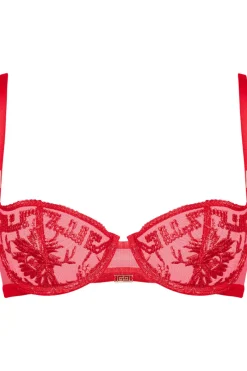 Red Lingerie | Sexy Lingerie>Aubade Rules of Attraction Half Cup Bra FlameRed
