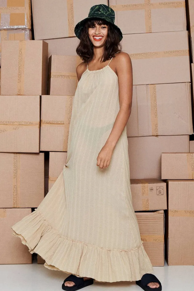 Beach & Resortwear | Dresses>Underprotection Sara Dress, Size M (UK 10-12) Beige