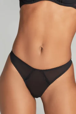 £30 And Under | Thongs & G-strings>Agent Provocateur Sara Thong, Size 6 (UK 16) Black