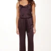 2 Piece Lingerie Sets | Lingerie Sets>Lingadore Satin Cami Top & Pants Pyjama Set Dark Pepper