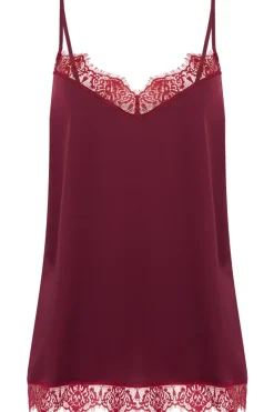 Pyjama Tops | Red Lingerie>Simone Pérèle Satin Secrets Camisole Spinel Red
