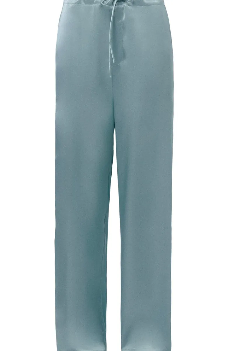 Silk Nightwear | Pyjama Pants & Shorts>Sainted Sisters Scarlett Silk Pants DuckEggBlue