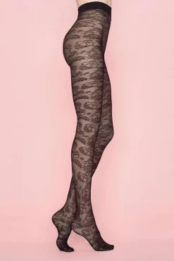 Black Tights | Patterned Tights>FiORE Secret Garden Tights 40 Denier Black