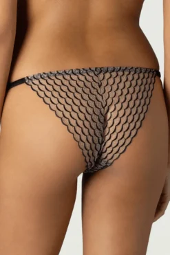 Briefs>Coco de Mer Selva Brazillian Knicker, Size L (UK 12-14) Black/Nude