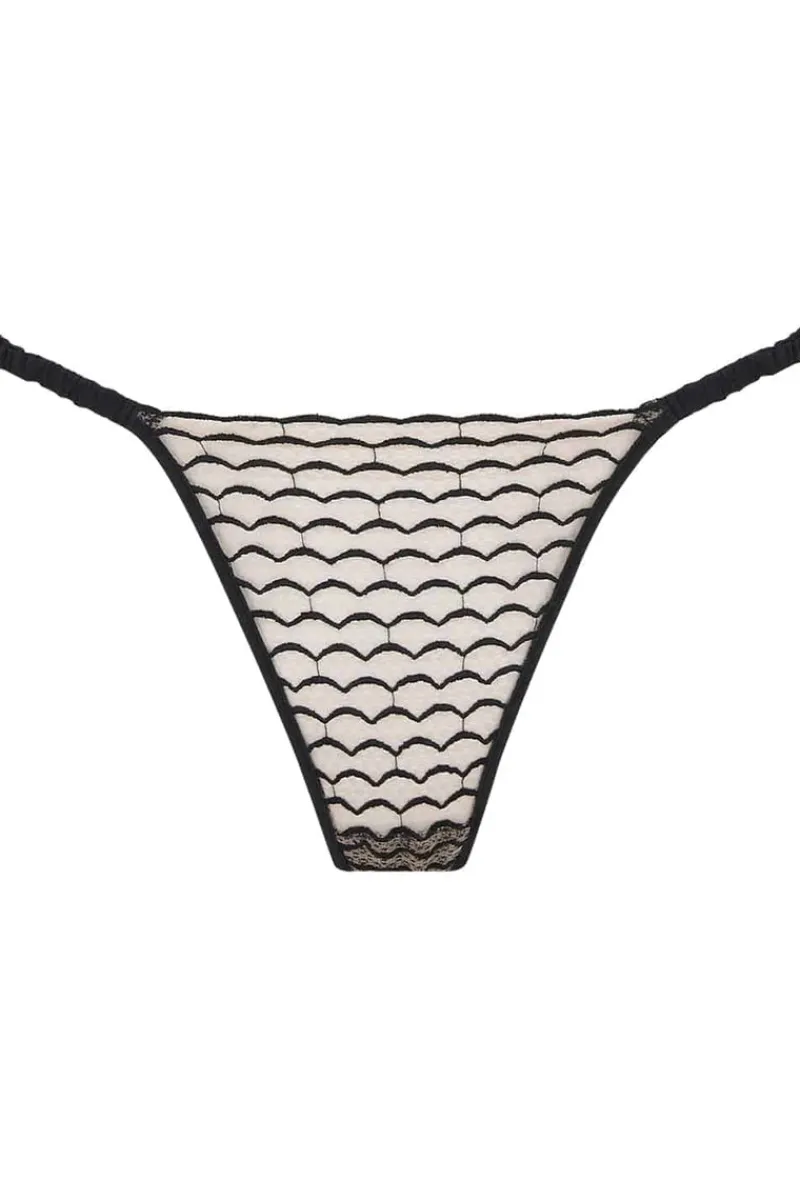Briefs>Coco de Mer Selva Brazillian Knicker, Size L (UK 12-14) Black/Nude
