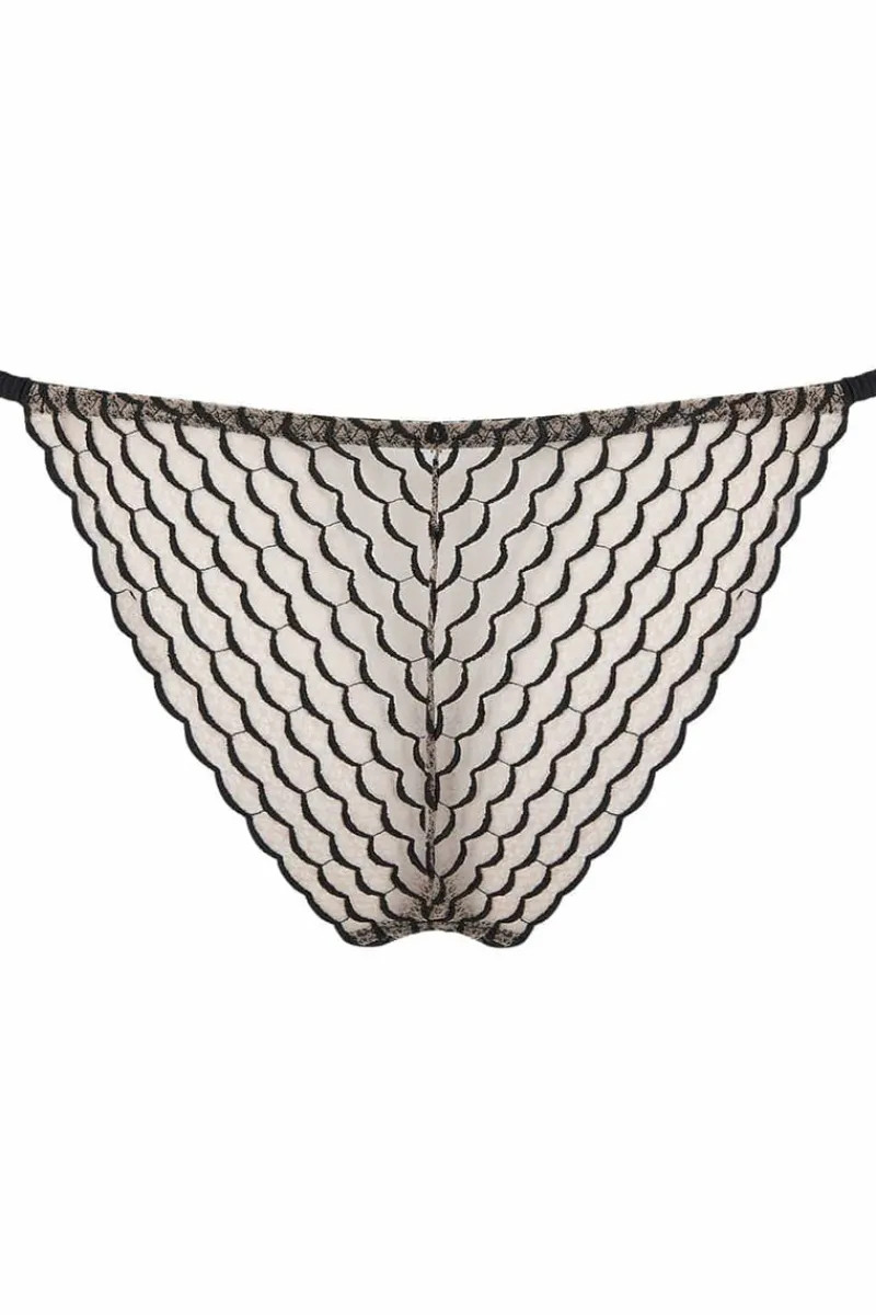 Briefs>Coco de Mer Selva Brazillian Knicker, Size L (UK 12-14) Black/Nude