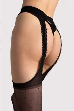 Black Tights | Crotchless Tights>FiORE Sensual Amore Mio Suspender Tights 20 Denier Black