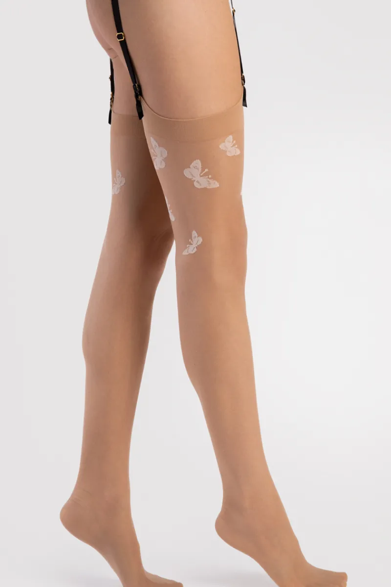 Sheer Stockings | £30 And Under>FiORE Sensual Farfalle Stockings 20 Denier