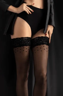 Sheer Hold Ups | Black Hold Ups>FiORE Sensual Temptation Hold Ups 15 Denier Black