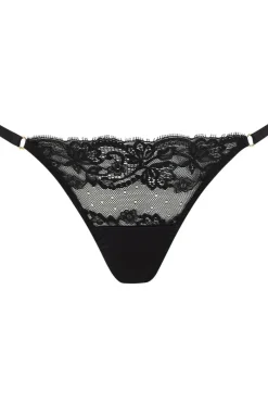 Thongs & G-strings>Coco de Mer Seraphine G String, Size M (UK 10-12) Black