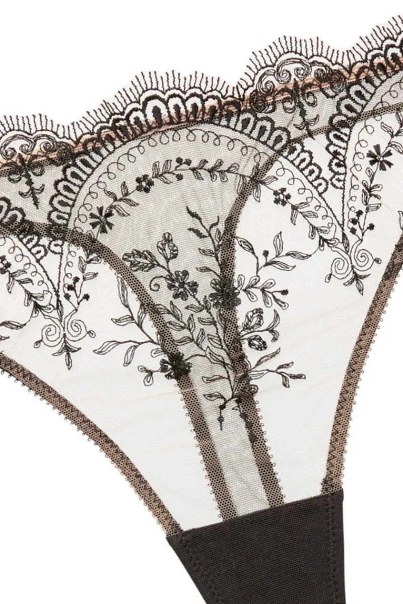 Sheer Lingerie | Thongs & G-strings>Dita Von Teese Severine Thong in Black