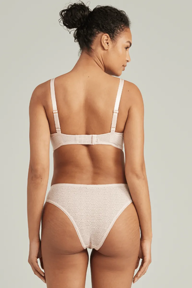 £30 And Under | Briefs>Nudea Sheer Deco High Leg Brief in Blush Pink