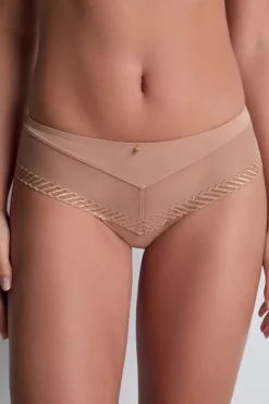 Sexy Lingerie | Luxury French Lingerie>Aubade Sheer Emotion Cheeky Brief SheerEmotionSand