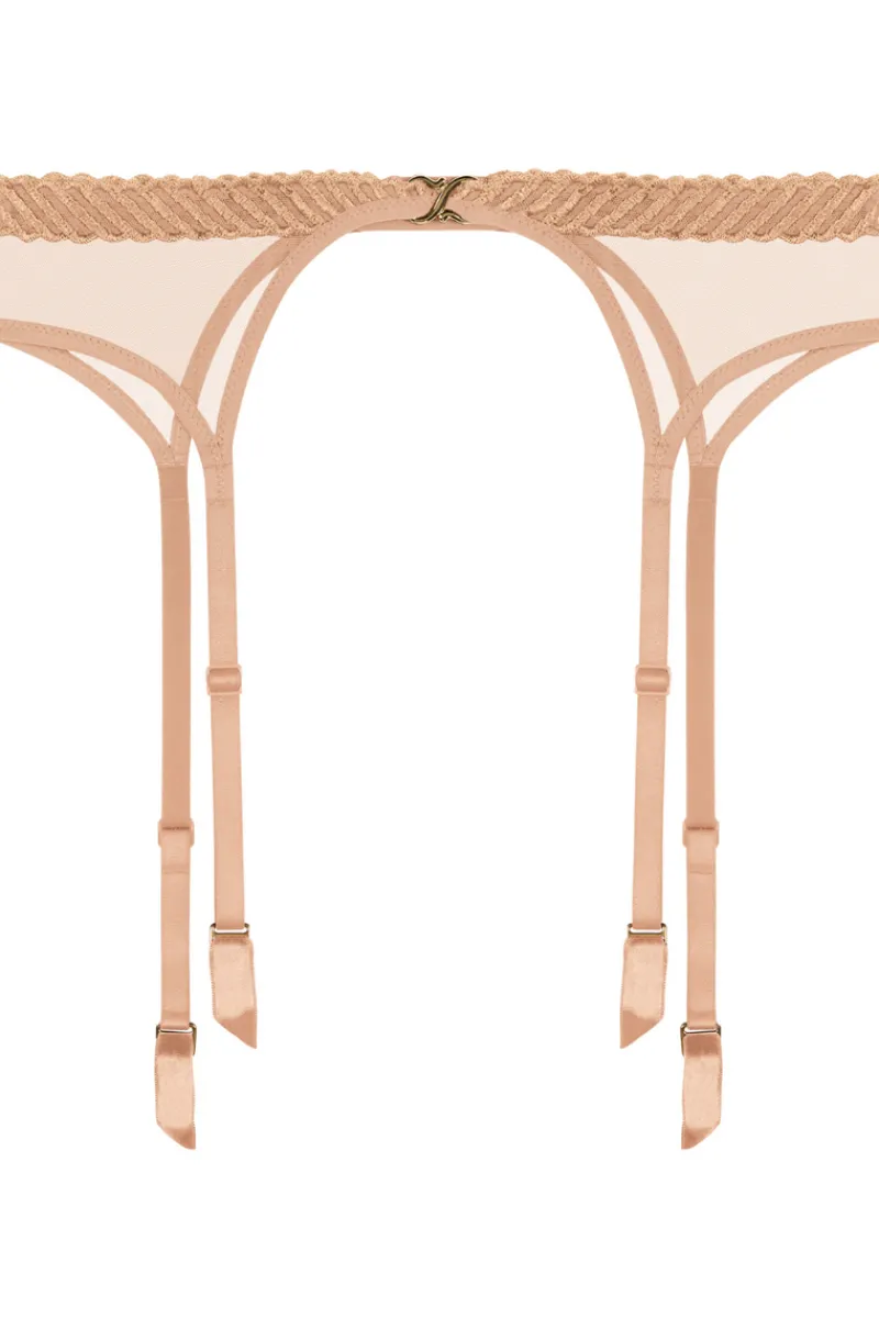 Sexy Lingerie | Luxury French Lingerie>Aubade Sheer Emotion Suspender SheerEmotionSand