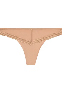 Sexy Lingerie | Luxury French Lingerie>Aubade Sheer Emotion Tanga SheerEmotionSand