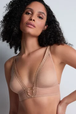 Sexy Lingerie | Luxury French Lingerie>Aubade Sheer Emotion Wireless Triangle Bra SheerEmotionSand