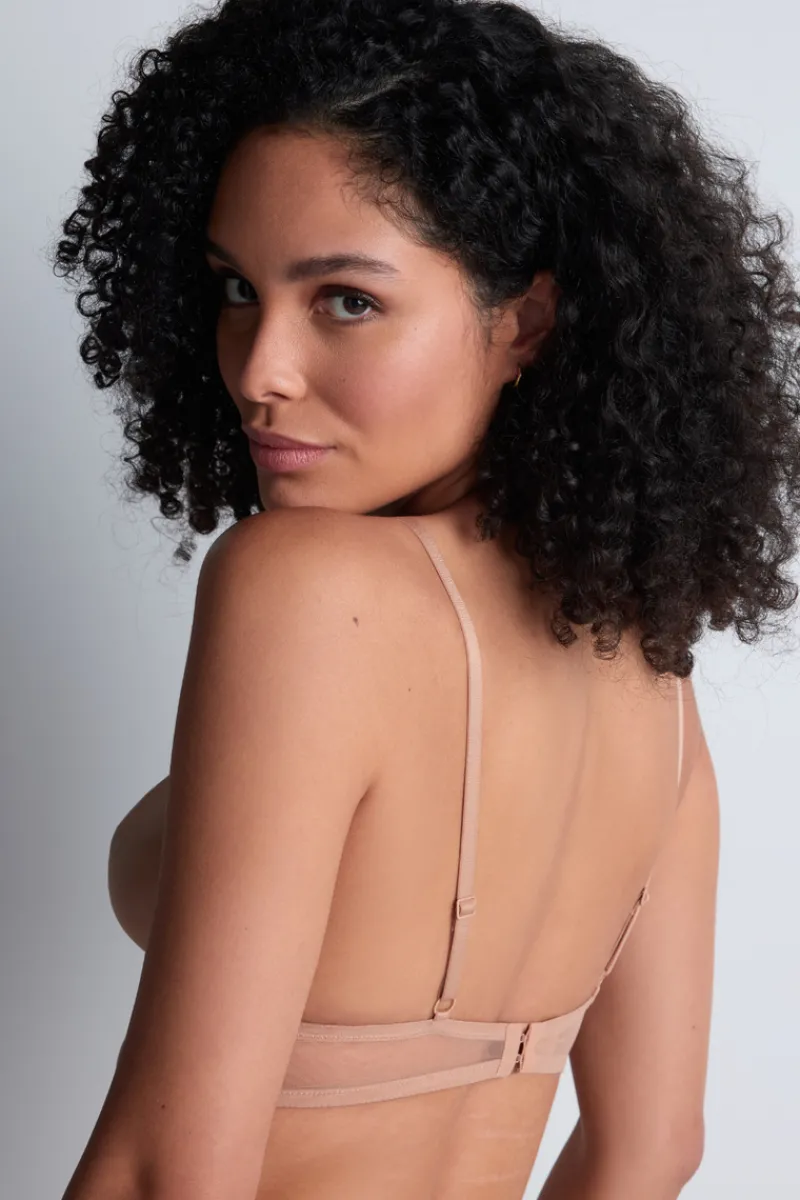 Sexy Lingerie | Luxury French Lingerie>Aubade Sheer Emotion Wireless Triangle Bra SheerEmotionSand