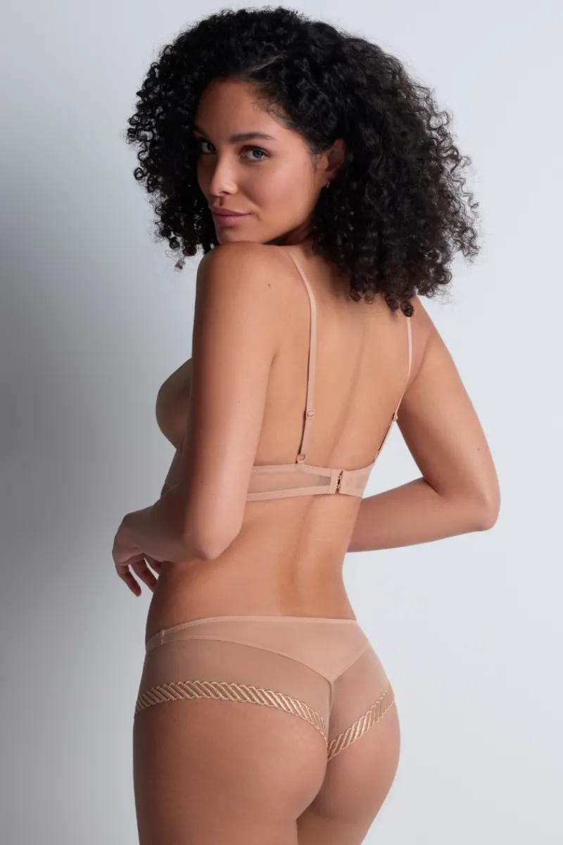 Sexy Lingerie | Luxury French Lingerie>Aubade Sheer Emotion Wireless Triangle Bra SheerEmotionSand
