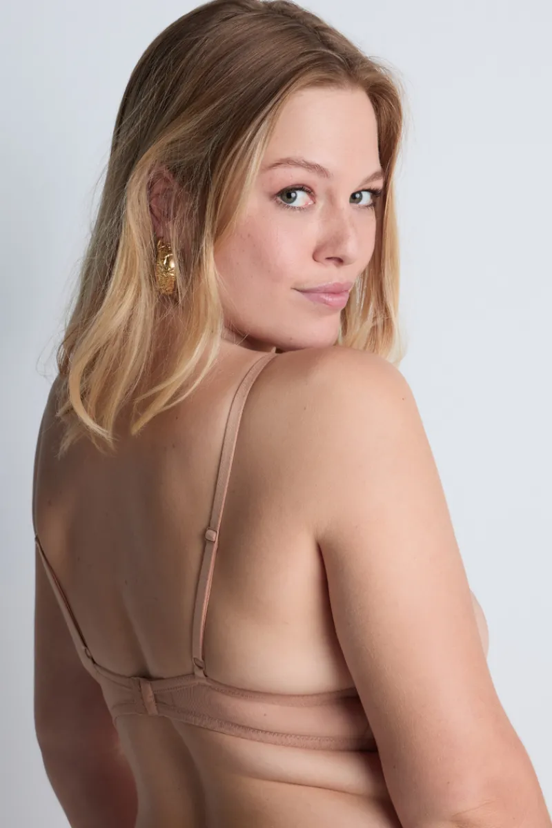 Sexy Lingerie | Luxury French Lingerie>Aubade Sheer Emotion Wireless Triangle Bra SheerEmotionSand