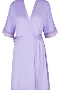 Kimonos & Robes>Antigel Simply Graphic Mid-Length Robe in Lilac