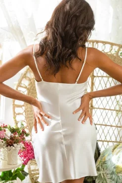 Silk Nightwear | Nighties, Babydolls & Chemises>Marjolaine Soie Unie Silk Short Slip Natural