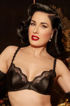 Balconette Bras & Demi Bras | Underwired Bras>Dita Von Teese Starlift Balconette Bra Black