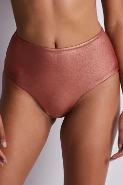 Sexy Lingerie | Luxury French Lingerie>Aubade Sunlight Glow High Waist Bikini Bottom Cuivre
