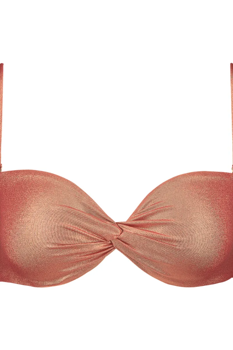Sexy Lingerie | Luxury French Lingerie>Aubade Sunlight Glow Moulded Bandeau Bikini Top Cuivre