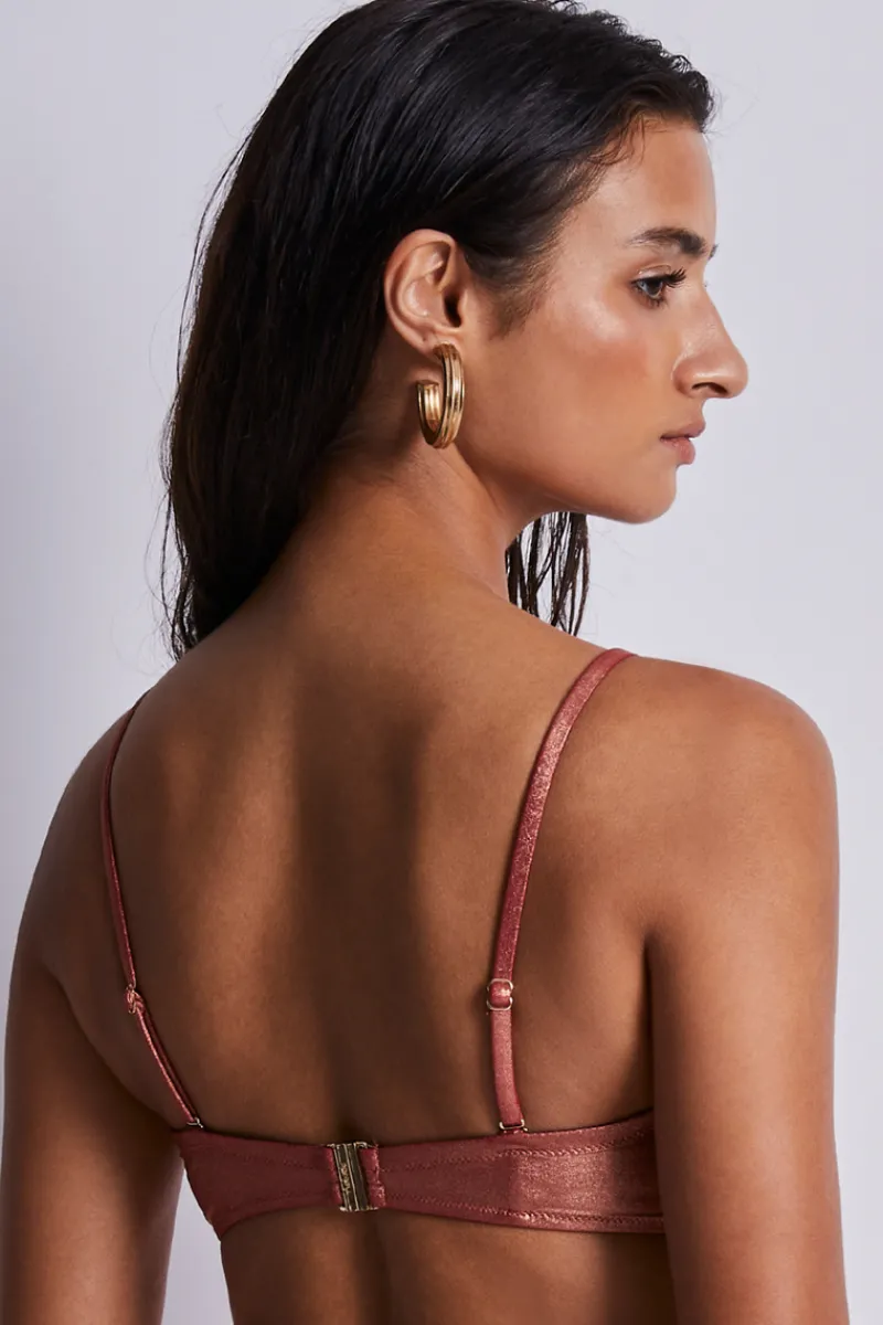 Sexy Lingerie | Luxury French Lingerie>Aubade Sunlight Glow Moulded Bandeau Bikini Top Cuivre