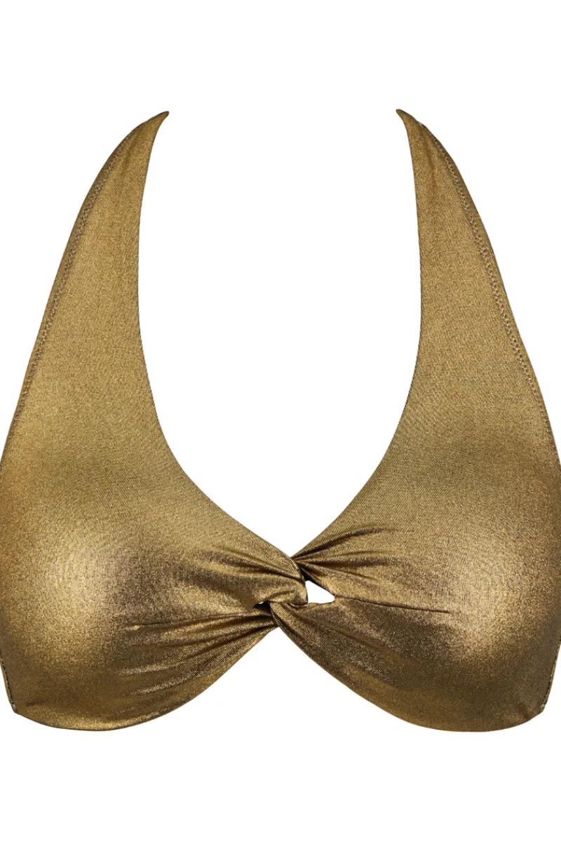 Sexy Lingerie | Luxury French Lingerie>Aubade Sunlight Glow Moulded Triangle Bikini Top AntiqueGold